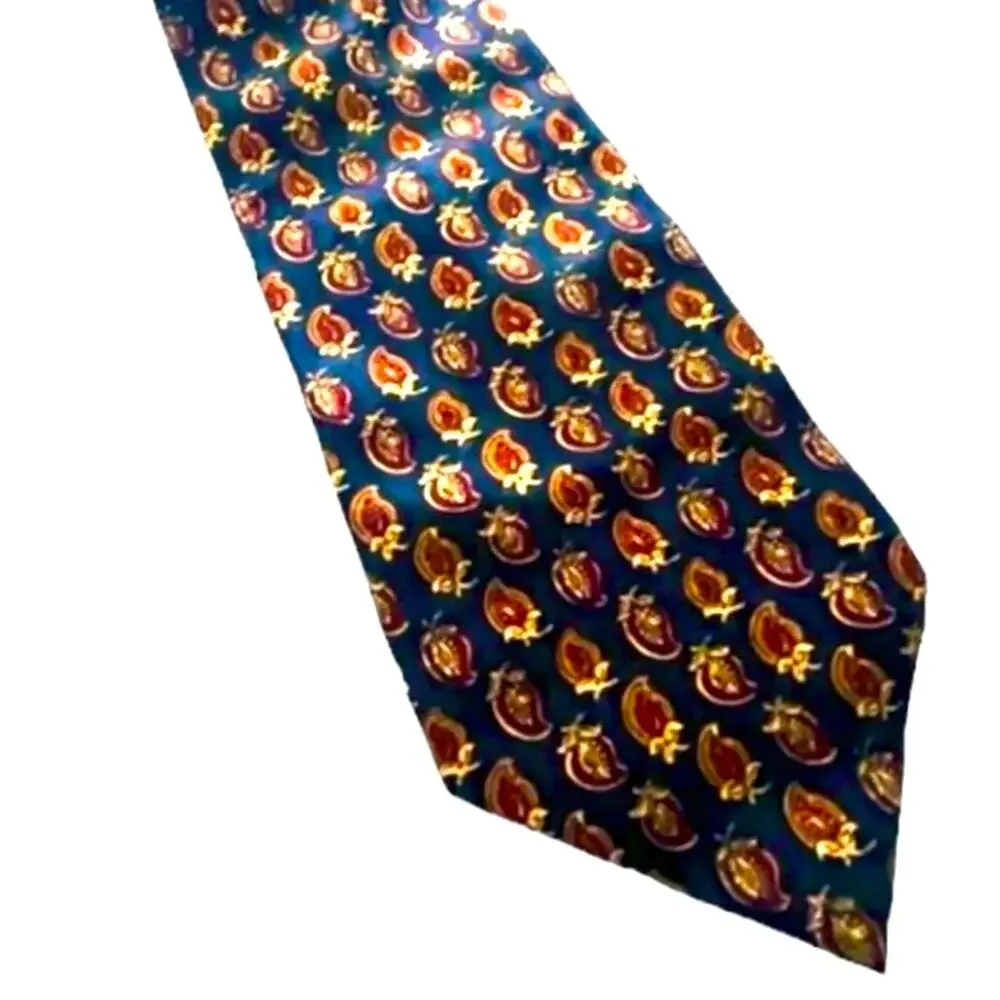 RALPH LAUREN CHAPS Silk Tie VINTAGE Great Condition Blue Gold FAST SHIP 877-13